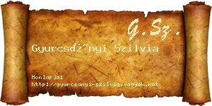 Gyurcsányi Szilvia névjegykártya